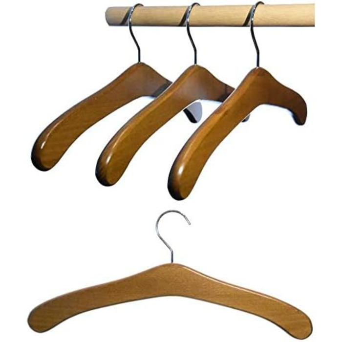 Hagspiel Clothes Hangers - 5 Pack. Wooden coat hangers made of beechwood, Made in Austria (stained oak)