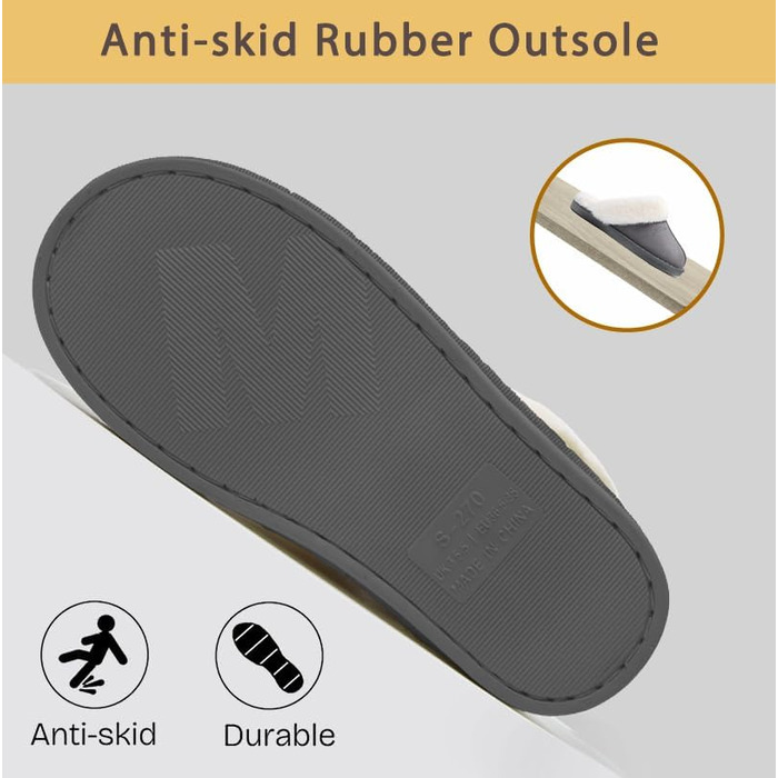 Тапочки халатні Donpapa для дому та вулиці, зимові, теплі, з м'якою устілкою з піною пам'яті, штучне овече хутро, антиковзаюча підошва, розмір 38.5/40 EU, темно-сірий