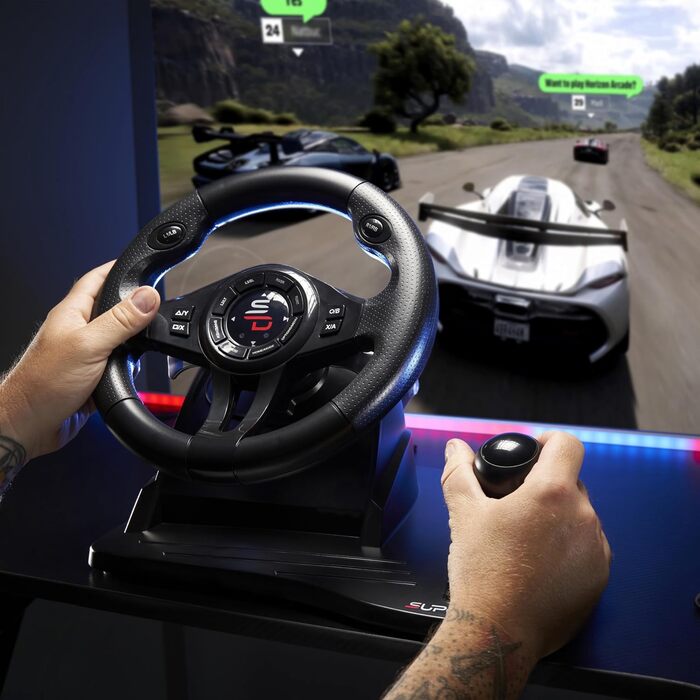Руль SUBSONIC Superdrive Drive Pro з педалями, кермом, Paddles, вібрацією для Xbox Serie X/S, PS4, Xbox One, PC (програмований) (GS550)