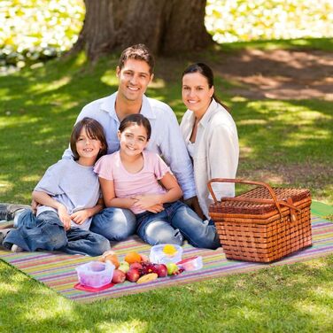 Водонепроникний килимок для пікніка Hozelin, великий, складаний, для пляжу, кемпінгу, відпочинку на траві, походів та подорожей (152,4 x 203,2 см, блакитний)
