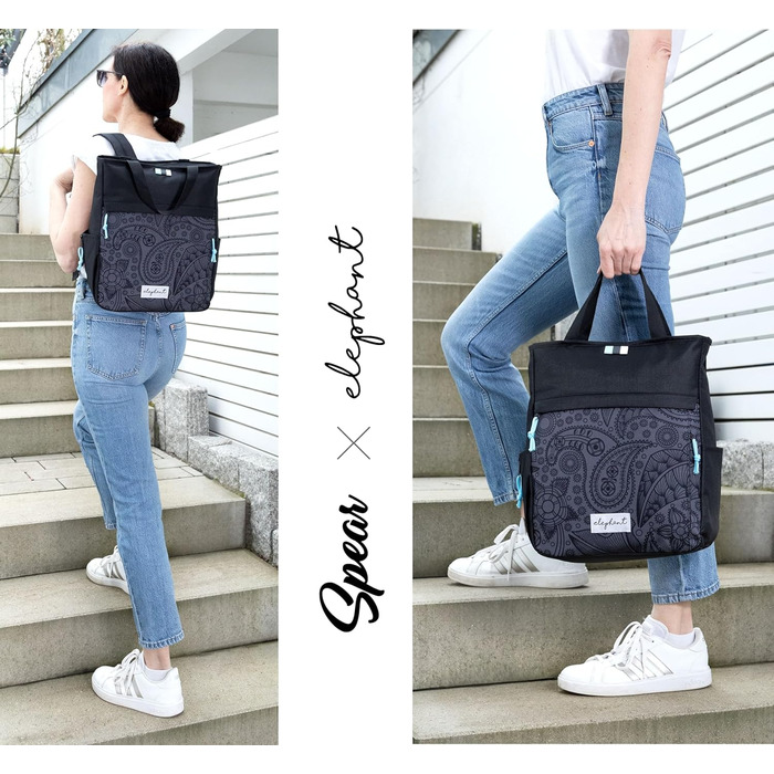 Spear Rucksack Women's/Men's Hygge City Backpack Women's Backpack Leisure Backpack Office Sport Leisure backpack A4 12788 (12790 Black Paisley (4))