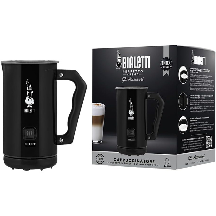 Електричний спінювач молока Bialetti Milch Frother, 150 мл, чорний