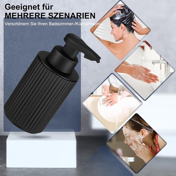 Phneems Automatic Soap Dispenser - Electric Automatic Soap Dispenser with Sensor - No Touch Sensor - Automatic Soap Dispenser for Bathroom, Kitchen, Office - USB - Black