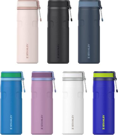 Термос-пляшка STANLEY 1913 IceFlow Bottle Twist Flip 0.47L, герметична пляшка для води з кришкою Twist Flip, Cobalt Chartreuse