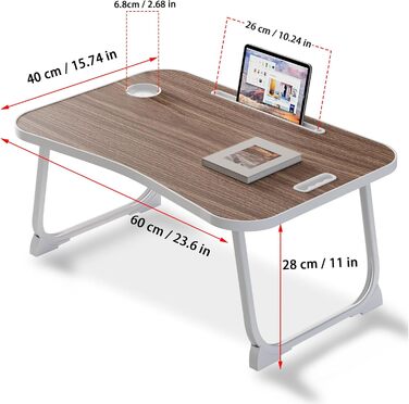Столик для ноутбука та сніданку: зручний столик для ліжка, дивану, дому та офісу (колір коричневий)