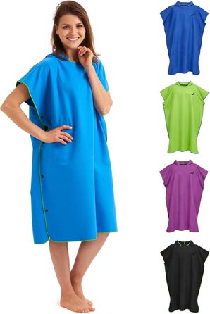 Fit-Flip Strandponcho for Surfers - Poncho Towel Quick-Drying Microfiber - Changing Aid Beach - Surf Ponchos Ultralight - Bathing Poncho for Adults