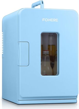 Міні-холодильник FOHERE 15L з функцією охолодження та обігріву, 2 в 1, для дому, офісу, авто (синій)
