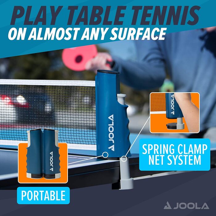 JOOLA Table Tennis Set - 2 Paddles, 3 Balls, Case - Red/Black (Duo Pro Set with Net)