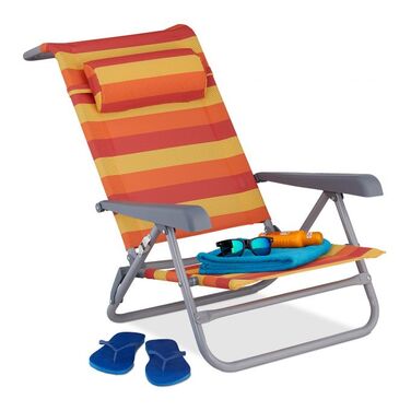 Relaxdays Folding Recliner Chair with Headrest