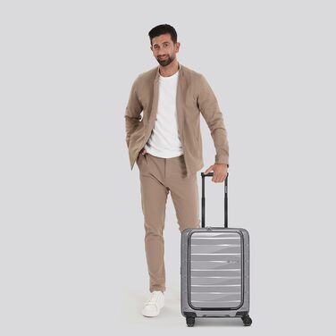 Чемодан середнього розміру з жорстким корпусом | Розкладний валіза-тележка 45 x 27 x 66 см з високоякісного поліпропілену | Унісекс, вага 3,7 кг | Подвійні колеса & TSA-замок (для подорожей) | Відсік для ноутбука (55 см)