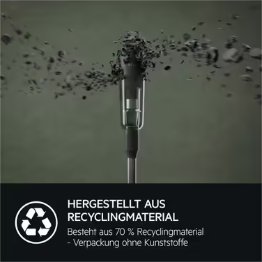 AEG ULTIMATE 7000 ÖKO AP71UB14AM Cordless Vacuum Cleaner / extra powerful / ultralight 2.2 kg / 70% recycled material / up to 40 minutes of runtime / 120m² / 5-stage filtration / all floors / Automatic, Matte Black