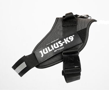 Шлейка для собак IDC Powergeschirr S - відбиваюча, з лого, регульована, дихаюча, для малих, середніх та великих собак (2TON (Black-Gray), XL/2)