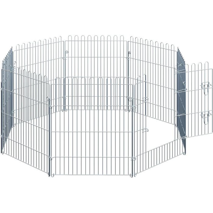 Летворегулятор для собак PawHut - вольєр з 8 панелей, 80 см, для собак, котів, цуценят, срібний (63 x 76 см)