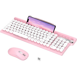 Ігрова клавіатура та миша RaceGT з RGB підсвічуванням, 104 клавіші, вологостійка, 7 кнопок миші 6400 DPI, QWERTZ (DE-Layout), рожевий колір