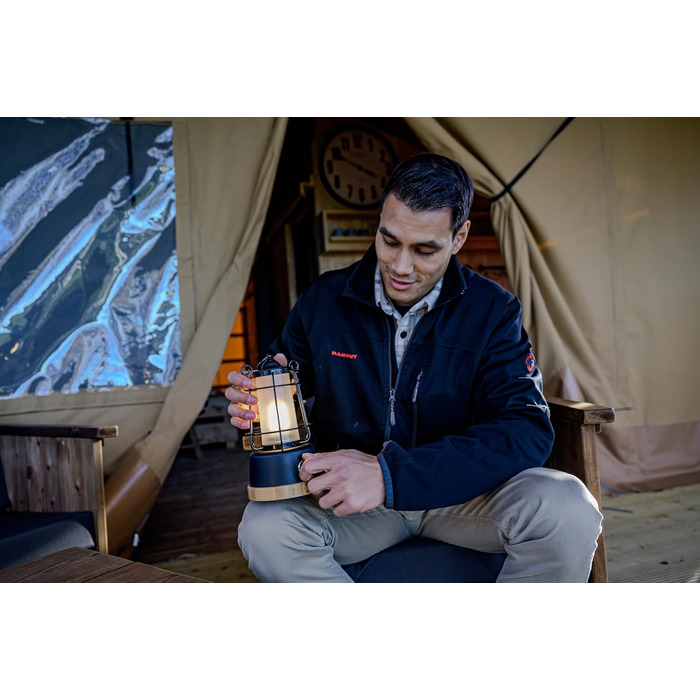 Brennenstuhl LED Rechargeable Camping Lantern CAL 1 (350 lm, IP44, up to 75h runtime, infinitely dimmable, adjustable color temperature, rechargeable USB outdoor lamp with hemp rope and bamboo base)