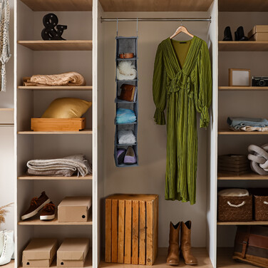 Relaxdays Closet Hanging Shelf with 6 Compartments