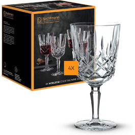 Nachtmann 4-Piece Wine Glass Set, 355 ml, Noblesse, 104247, Crystal Cocktail Glasses, Wine Glasses Dishwasher Safe