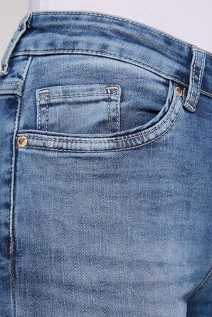 Джинси жіночі SOCCX Regular Fit: зручний стрейч-денім, прямі штанини, середня посадка, блакитний вінтаж 27W/34L