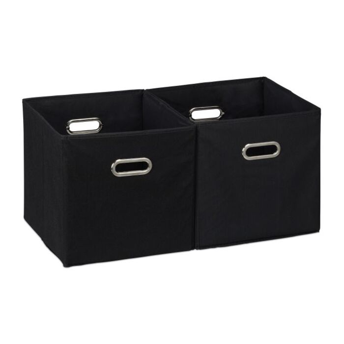 Set of 2 Black Storage Boxes