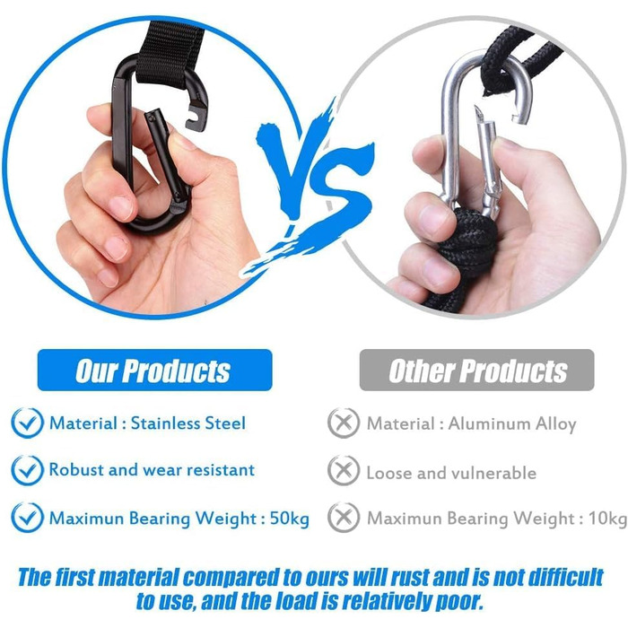 Гамак для кемпінгу на 2 особи, 300 кг, 275x140 см, нейлон, дихаючий, для відпочинку на природі, у саду та на пляжі