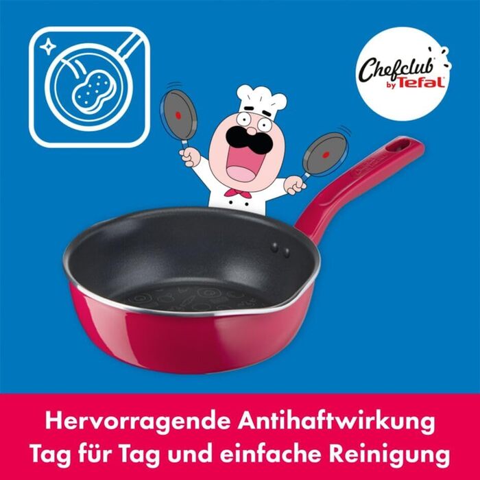 Каструля Tefal Chefclub Brat 16 см з антипригарним покриттям Titanium, індукційна, з термоіндикатором (зелена)