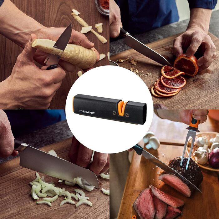 Точилка для ножів Fiskars Edge 17 см, дерев'яна (береза), чорна - 1003099