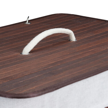 Relaxdays Laundry Basket Bamboo with 2 Compartments