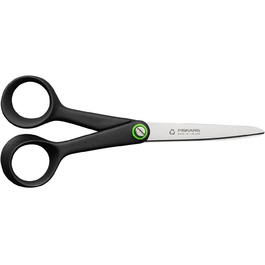 Універсальні ножиці Fiskars ReNew 16,7 см, чорні, з переробленої нержавіючої сталі та пластику, ергономічна ручка, модель 1074543