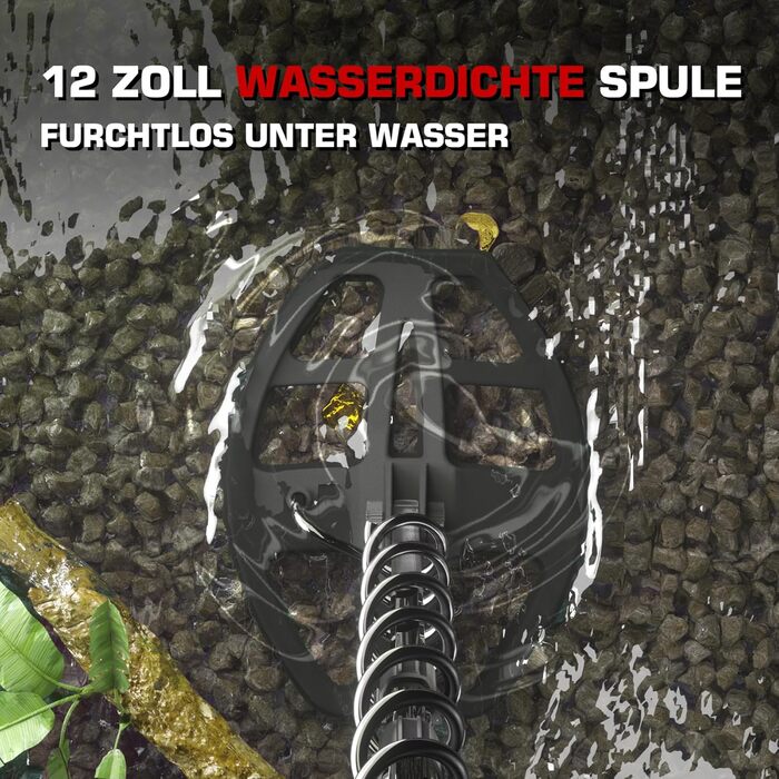 Металодетектор DR.ÖTEK Profi Set MT12-Set: Професійний набір для пошуку металу з водонепроникною котушкою 12' та 5 режимами, ідеальний для золотошукачів та пошуку на пляжах