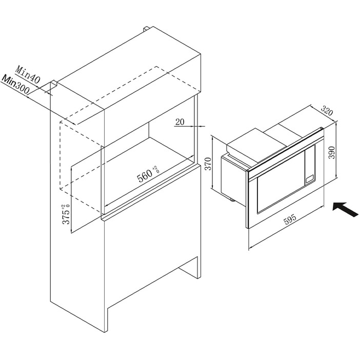 Мікрохвильова піч Amica EMW 13170 S, 20 л, 900 Вт, 9 автоматичних програм, чорний колір
