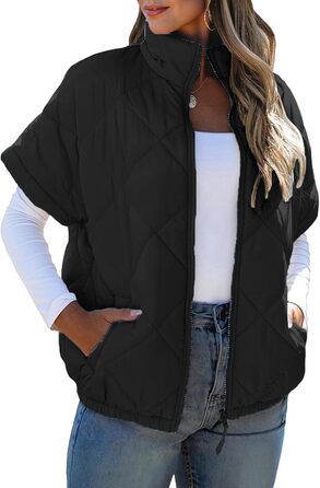 Жіноча жилетка Steppweste, легка, з коміром-стійкою, без рукавів, на блискавці, осінь/зима, трендова, чорна