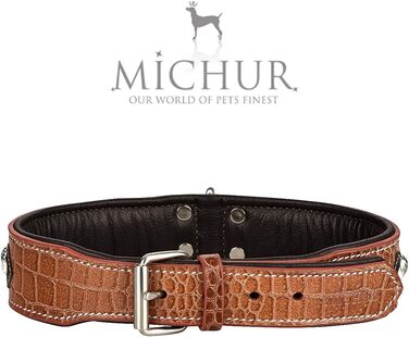 MICHUR Lakota Dog Leash, Leather, Flat Leash, Leather Lead Dog, MATCHES Lakota Collar, Brown, Leather Size (approx.) 150x2.5cm (Neck circumference 30-34.5cm)