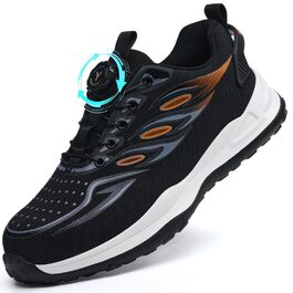 Черевики робочі захисні чоловічі жіночі легкі спортивні дихаючі з металевим носком унісекс 36-46EU (38 EU, Колір: Коричневий, Застібка: На кнопці)