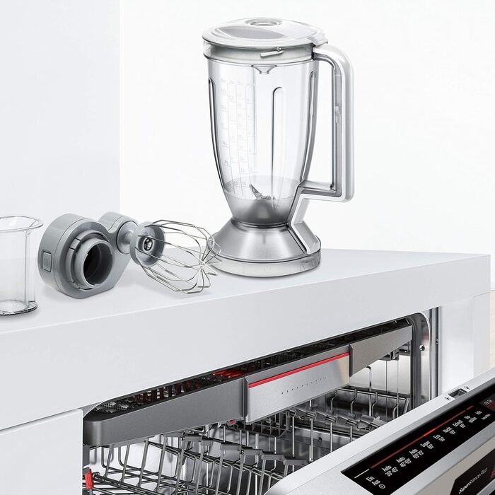 Bosch Compact Kitchen Machine MultiTalent 8 MC812W501, XXL Mixing Bowl 3.9 L, Mixer 1.5 L, Universal Knife, Grater Disc, Slicing/Shredding Combination Disc, Potato Pancake Disc, 1000 W, white