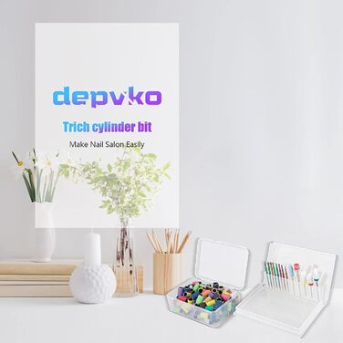 Набір свердл для нігтів Depvko 13 шт. (вольфрам карбід, кераміка, діамант) для манікюру та педикюру