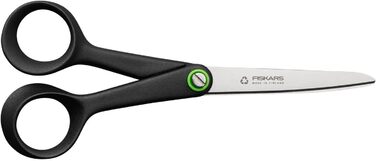 Універсальні ножиці Fiskars ReNew 16,7 см, чорні, з переробленої нержавіючої сталі та пластику, ергономічна ручка, модель 1074543