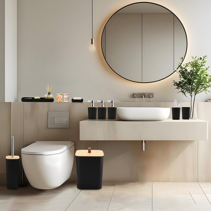 Набір для ванної кімнати XLHOMO: 27 предметів, фіолетовий колір, душовий завіс, килимки, аксесуари, бамбуковий набір для ванної