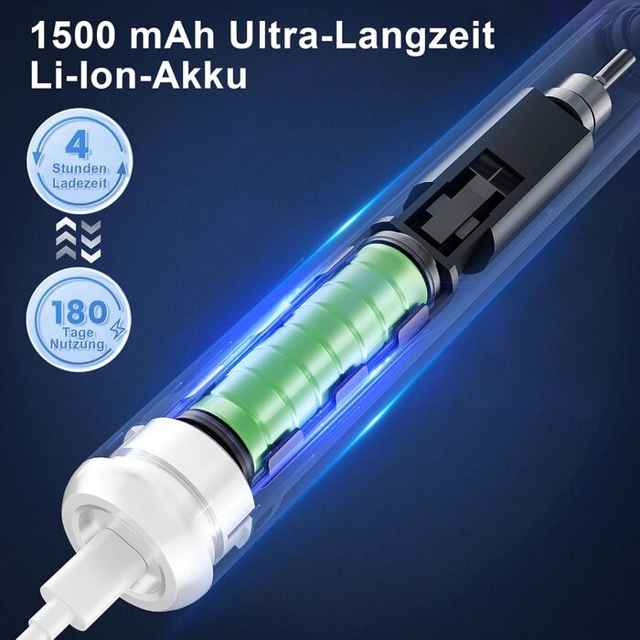 Електрична зубна щітка Betterchoi з магнітною левітацією, 41 000 VPM, 4 насадки, IPX7, 180 днів роботи, 5 режимів, таймер