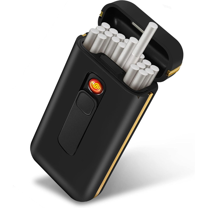 Електронне табакерне аксесуар Lafagiet XL666: кейс для сигарет з запальничкою, LED-дисплей, 18 шт. King Size, подарунок для чоловіків