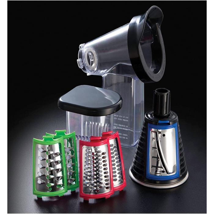 Електричний подрібнювач овочів Russell Hobbs Gemüseschneider 22280-56 Desire Red - набір терок, подрібнювач, кухонна решітка