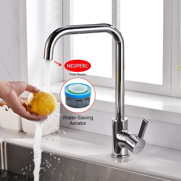 Кухонний змішувач IBERGRIF M22105A, однолеверний, матовий, сріблястий