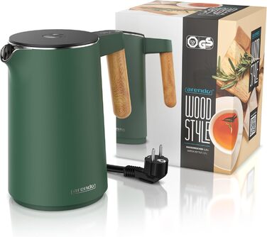 Електричний чайник Arendo з регулюванням температури (45°C-100°C), 1.5 л, з подвійними стінками, без BPA, з функцією підтримання тепла, зелений
