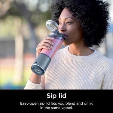 Ninja BC151WH Blast Portable Blender, cordless, 530 ml container, personal blender for shakes and smoothies, BPA-free, leak-proof lid and drinking spout, USB-C rechargeable, dishwasher-safe White/Opulent Garden