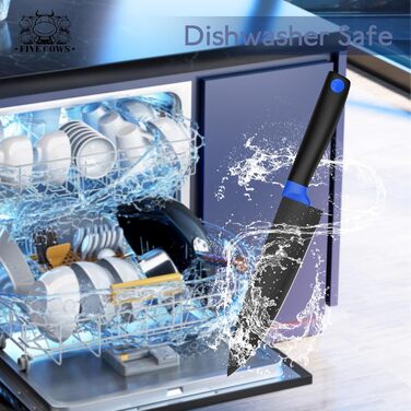 Набір кухонних ножів FIVE COWS (14 предметів) з самозаточуванням, з ножем для стейка та ножицями, синій