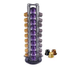 Обертовий тримач для капсул Nespresso OriginalLine, підставка-диспенсер для кавових капсул на 40 шт, чорна