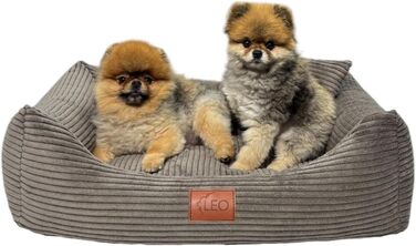 Ліжко для собак Leo4dog: зручне собаче ліжко з знімним, миючим покриттям (колір коричневий, розмір L 100x80)