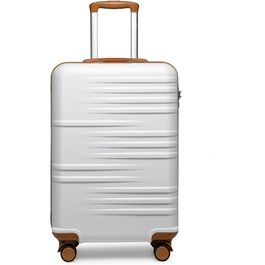 Чемодан подорожі British Traveller з ABS+PC корпусом, 54 x 36.5 x 21.5 см, білий