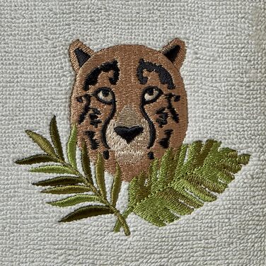 SKL Home Vern Yip Jungle Cats Toothbrush Holder, Ceramic, White (Towel Set, Cheetah)