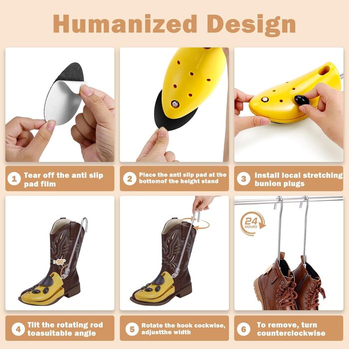 Shoe stretchers, boot expanders, foot stretchers for boots, a pair of adjustable shoe stretchers, boot wideners for women's and men's shoes and boots