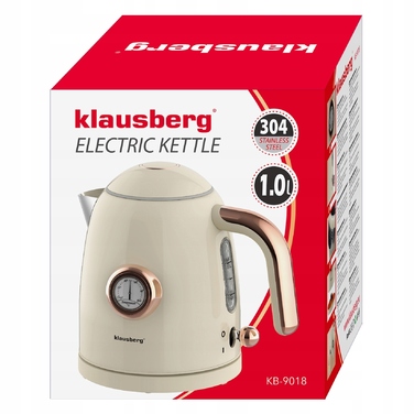 Електричний чайник Klausberg KB-9018 Retro, 1.0 л, з термометром, бездротовий